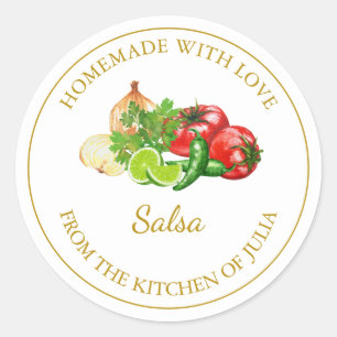 Gold Homemade Salsa Label White