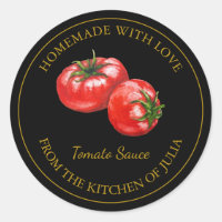 Gold Homemade Tomato Sauce Label | Black