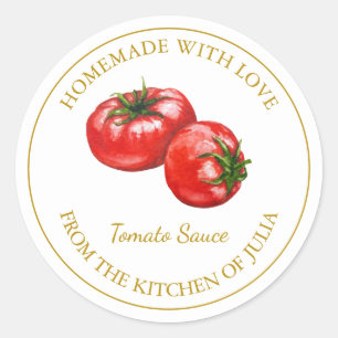 Gold Homemade Tomato Sauce Label White