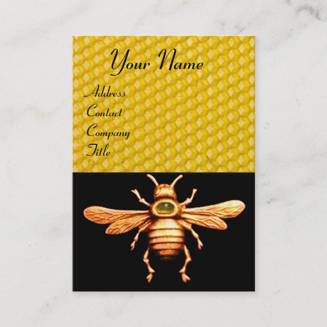 GOLD HONEY BEE / BEEKEEPER APIARIST BEEKEEPING BUSINESS CARD (Front)