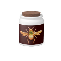 GOLD HONEY BEE, BEEKEEPER BEEKEEPING CANDY JAR