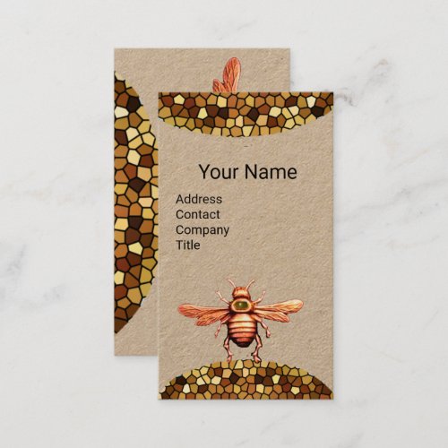 GOLD HONEY BEEBEEKEEPER BEEKEEPING MONOGRAM Kraft Business Card