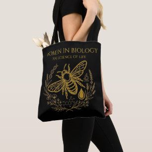 Gold Honey Bee Biology Aesthetic STEM Tote Bag
