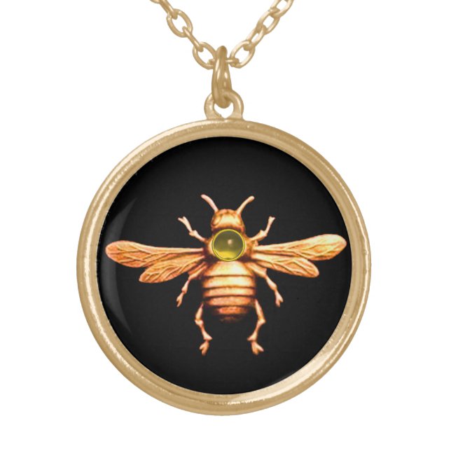 GOLD HONEY BEE GOLD PLATED NECKLACE (Front)