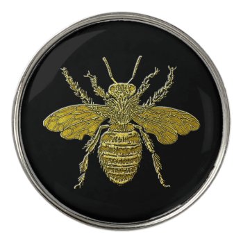 Gold Honey Bee Golf Ball Marker by WRAPPED_TOO_TIGHT at Zazzle