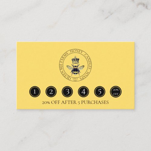 Gold Honey Bee Products Yellow Gold Loyalty Card