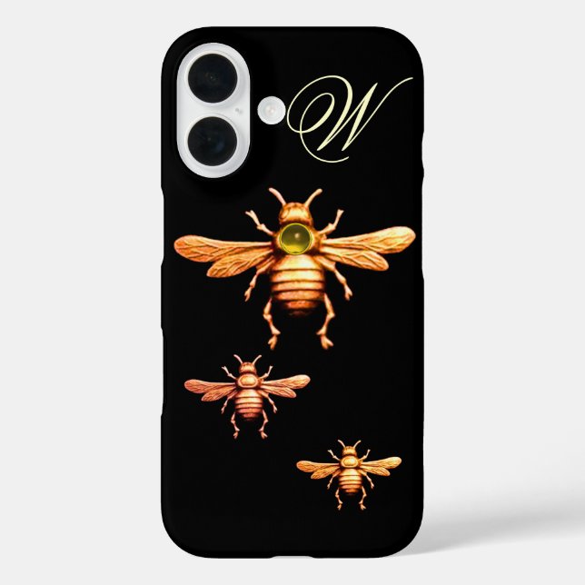 GOLD HONEY BEES MONOGRAM Case-Mate iPhone CASE (Back)