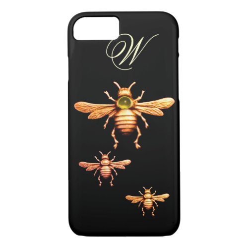 GOLD HONEY BEES MONOGRAM iPhone 87 CASE