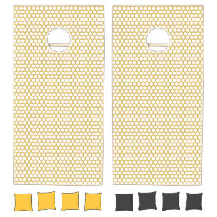 Gold Honeycomb Beekeeper Honey Cornhole Set