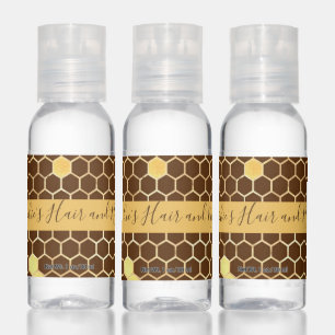 Gold Honeycomb Geometric Business Branding Hand Sanitizer