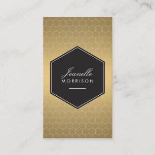 Gold Honeycomb Glamorous Beauty Business Card