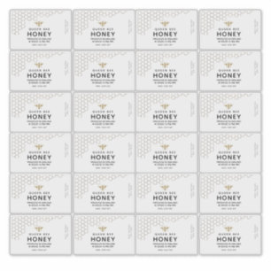 Gold Honeycomb Transparent Honey Bee Label 8cmx5cm