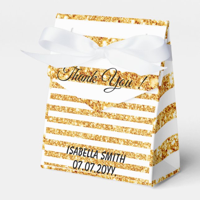 Gold Horizontal Glitter Boho Popular Collection Favor Boxes (Front Side)