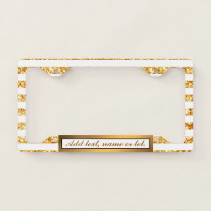 Gold Horizontal Glitter Boho Popular Collection License Plate Frame