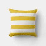 Gold Horizontal Stripes Throw Pillow at Zazzle