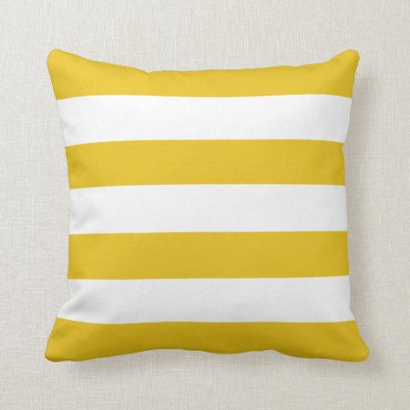 Gold Horizontal Stripes Throw Pillow