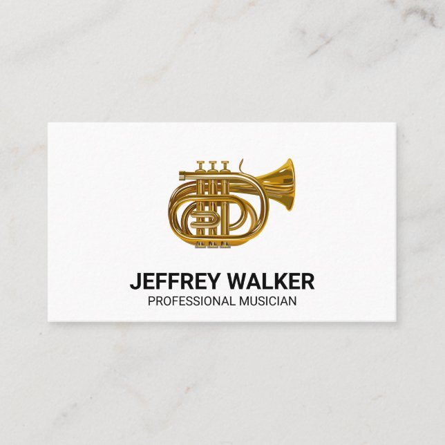 Gold Horn Instrument Business Card (Front)