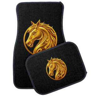 Gold Horse Car Floor Mat