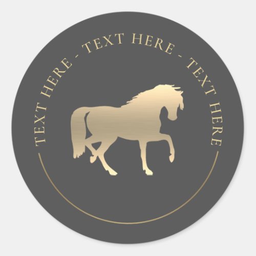 Gold Horse Classic Round Sticker