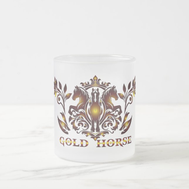 Gold Horse Glass Mug (Center)