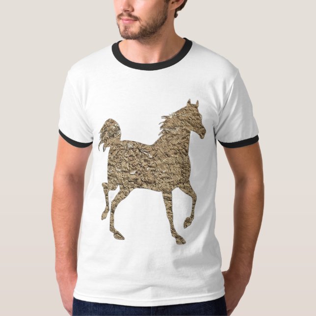 Gold Horse Graphic Men’s T-Shirt  (Front)