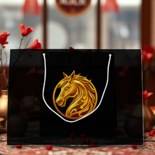 Gold Horse Large Gift Bag