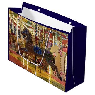 Gold horse large gift bag