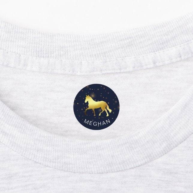 gold horse stars equestrian Monogram Labels (Affixed)