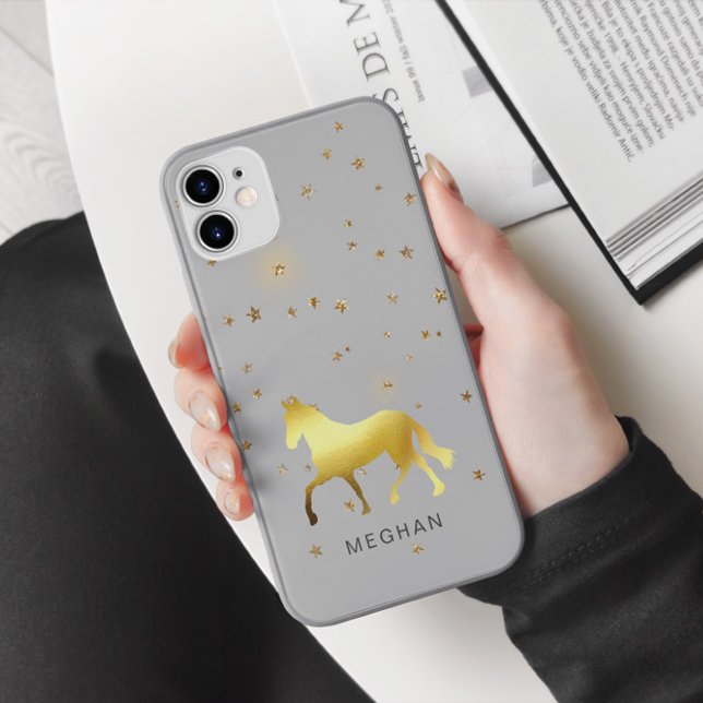 Gold Horse Stars Personalized Monogram Case-Mate iPhone Case (Creator Uploaded)