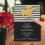 Gold Horse Stripes Derby Bridal Shower Invitation