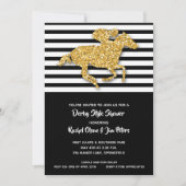 Gold Horse Stripes Derby Bridal Shower Invitations (Front)
