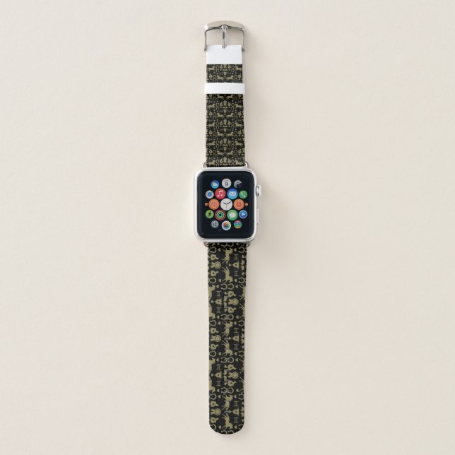 Gold Horseback Riding  Apple Watch Band (Front)