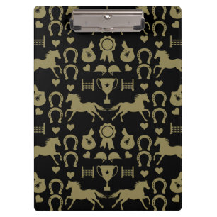 Gold Horseback Riding  Clipboard