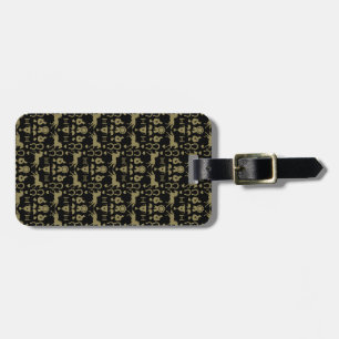 Gold Horseback Riding Luggage Tag