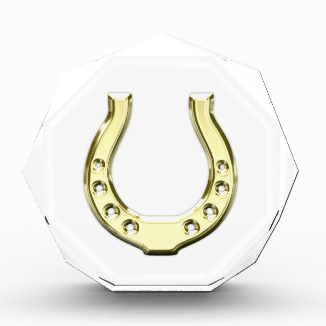 Gold Horseshoe Acrylic Award (Front)