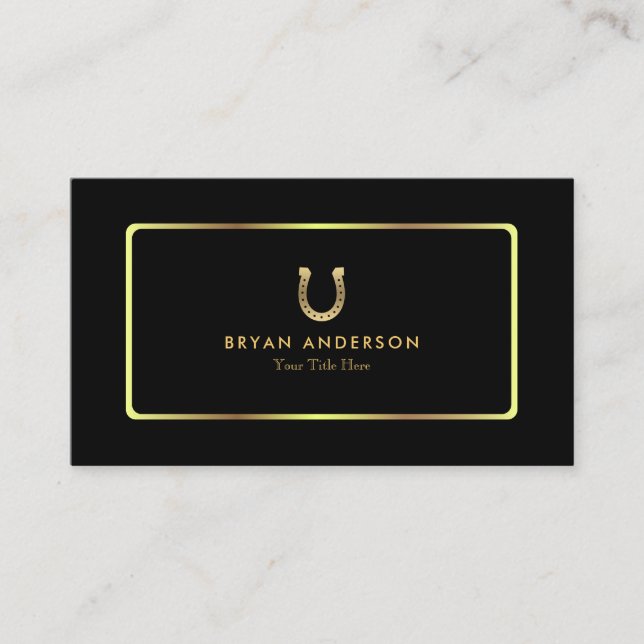 Gold Horseshoe Business Card (Front)