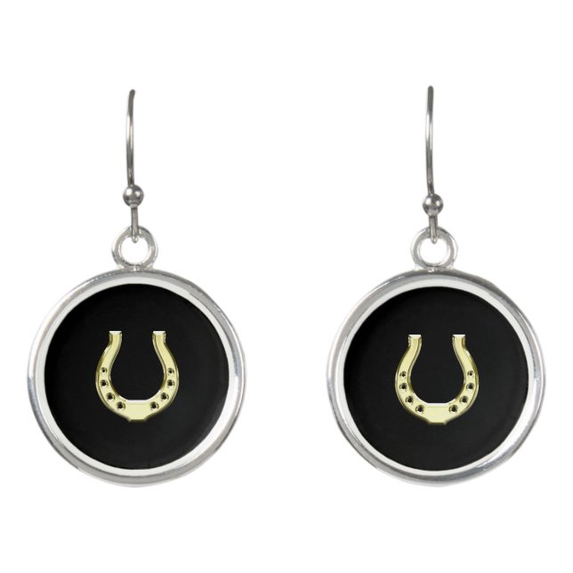Gold Horseshoe Earrings (Front)