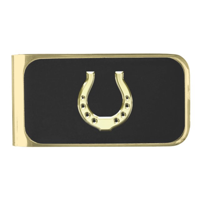 Gold Horseshoe Finish Money Clip (Front)