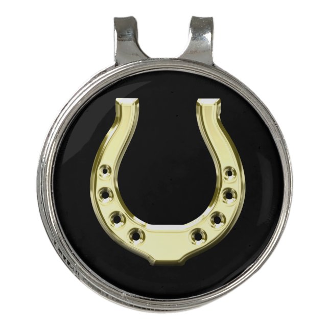 Gold Horseshoe Golf Hat Clip (Front)