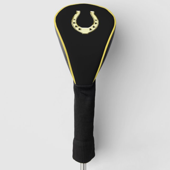 Gold Horseshoe Golf Head Cover (Front)