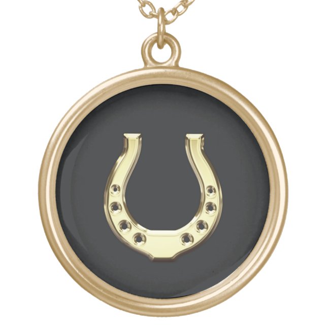 Gold Horseshoe Plated Necklace (Front)