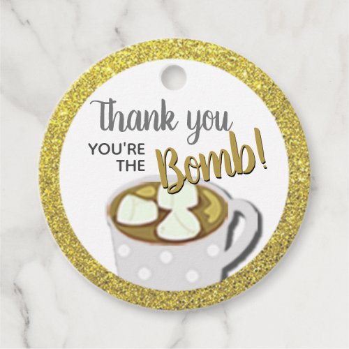 Gold Hot Cocoa Bombs  DIY Wedding Favor Tags