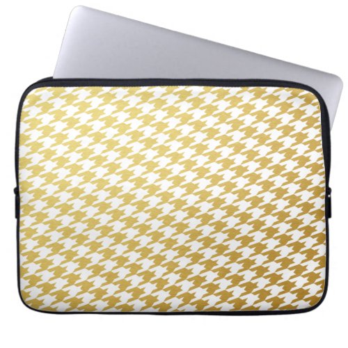 Gold Houndstooth Pattern Laptop Sleeve