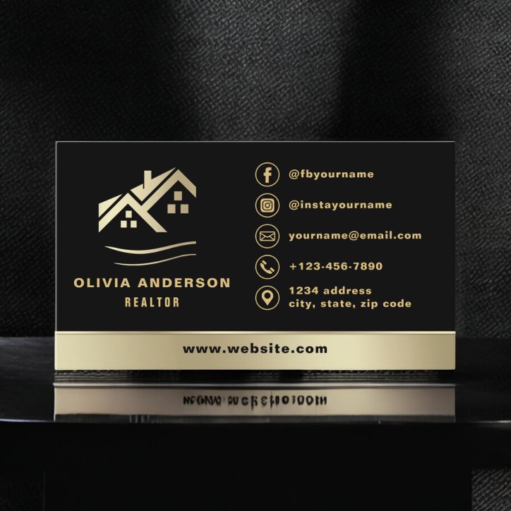 Gold House Black Real Estate Realtor Modern Business Card