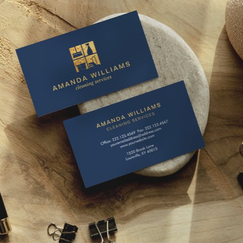 Gold House Cleaning Services Business Card