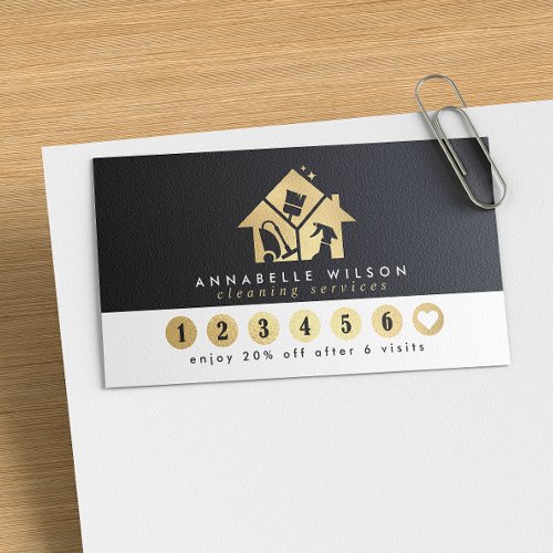 Gold House Cleaning Services Loyalty Card