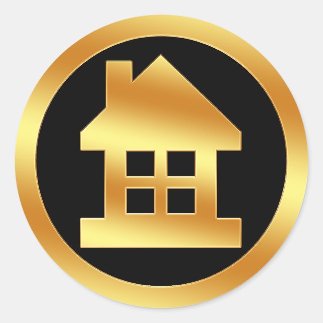 Gold House Icon Classic Round Sticker (Front)