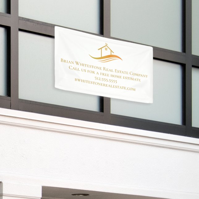 Gold House Real Estate Company Custom Marketing Banner (Outside Building)