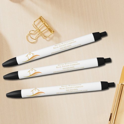 Gold House Real Estate Company Custom Marketing Black Ink Pen