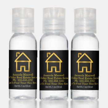 Gold House Real Estate Name And Business Hand Sanitizer by hhbusiness at Zazzle